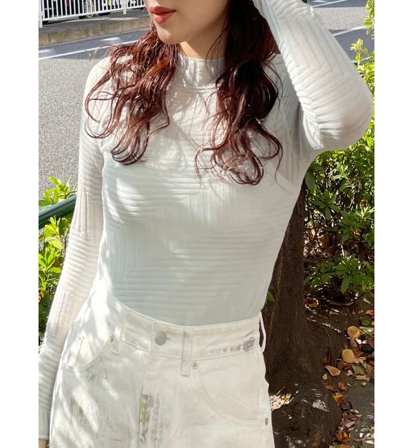 MURUA「ランダムパターンシアーニット」|ニット・セーター|アイスブルー