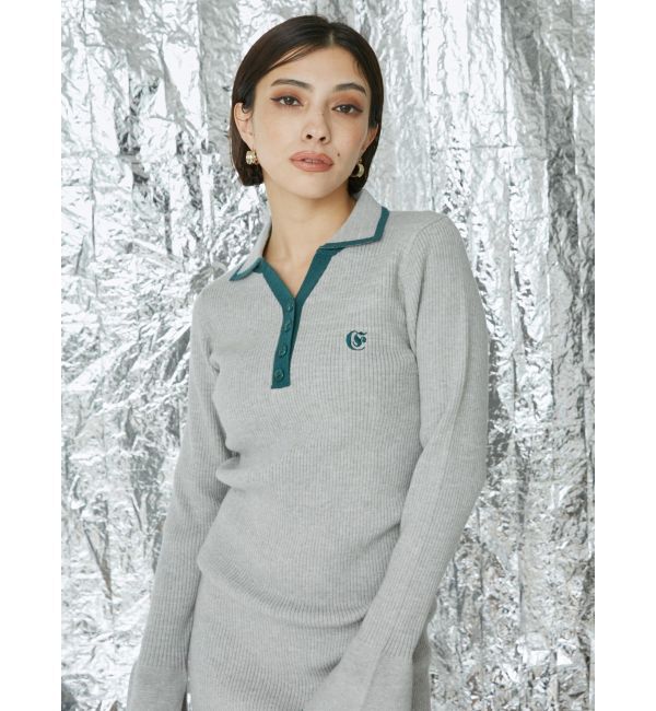 EVRIS「ワンポイントシャツミニニットワンピース」|ワンピース|