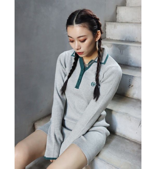 EVRIS「ワンポイントシャツミニニットワンピース」|ワンピース|