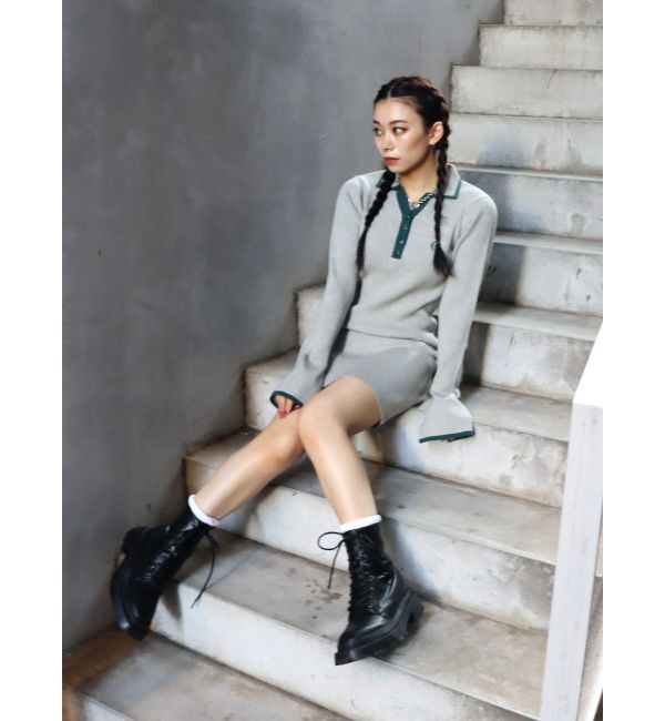 EVRIS「ワンポイントシャツミニニットワンピース」|ワンピース|