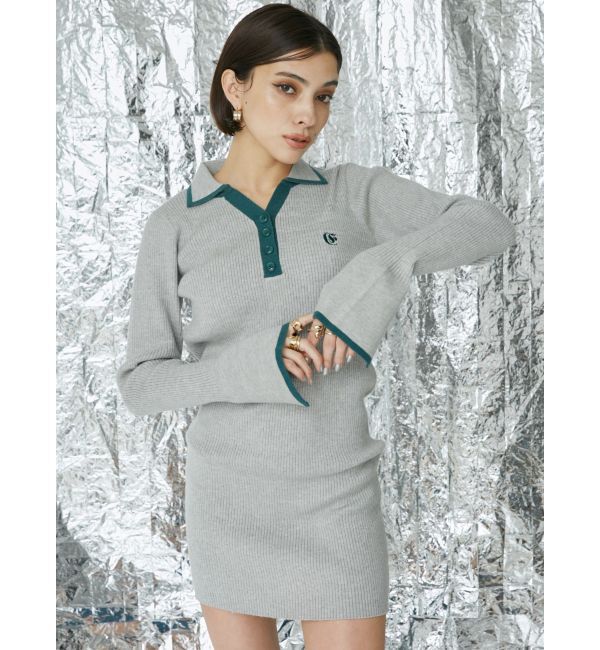 EVRIS「ワンポイントシャツミニニットワンピース」|ワンピース|