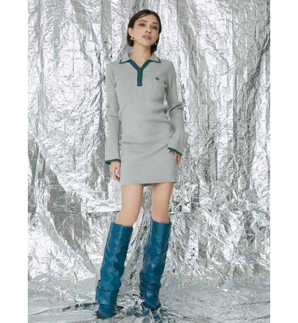 EVRIS「ワンポイントシャツミニニットワンピース」|ワンピース|