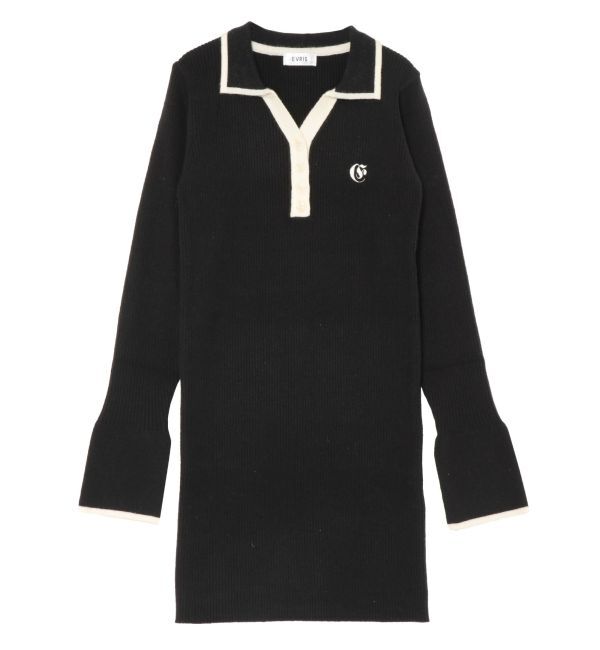 EVRIS「ワンポイントシャツミニニットワンピース」|ワンピース|