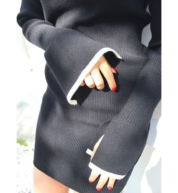 EVRIS「ワンポイントシャツミニニットワンピース」|ワンピース|