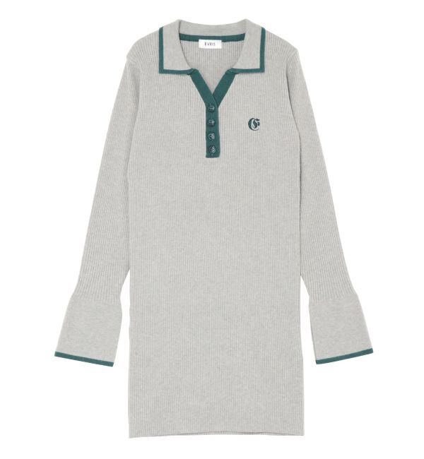 EVRIS「ワンポイントシャツミニニットワンピース」|ワンピース|