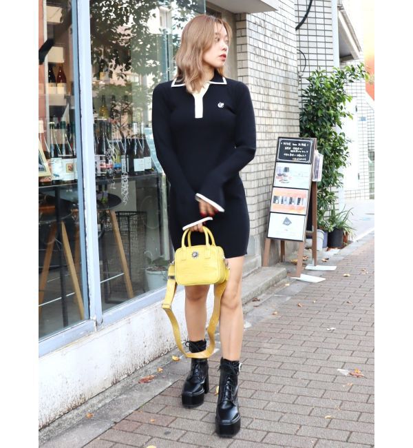 EVRIS「ワンポイントシャツミニニットワンピース」|ワンピース|