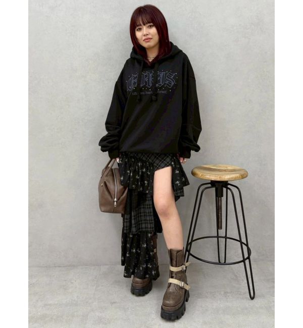 EVRIS「ミックスドッキングアシンメトリースカート」|スカート|