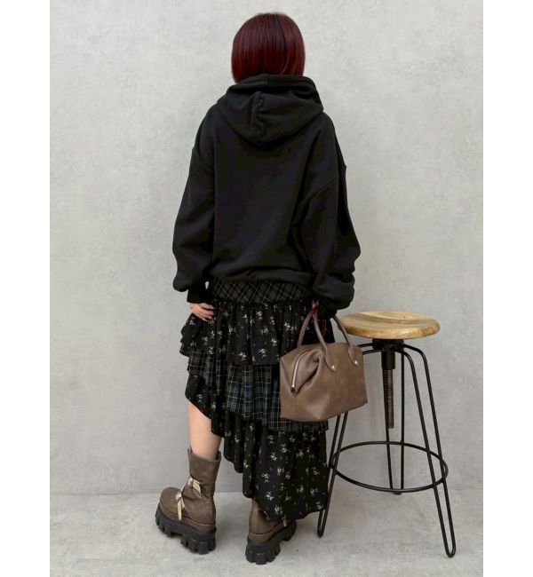 EVRIS「ミックスドッキングアシンメトリースカート」|スカート|