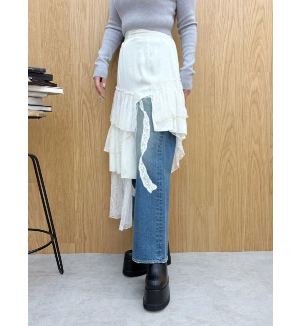 EVRIS「ミックスドッキングアシンメトリースカート」|スカート|