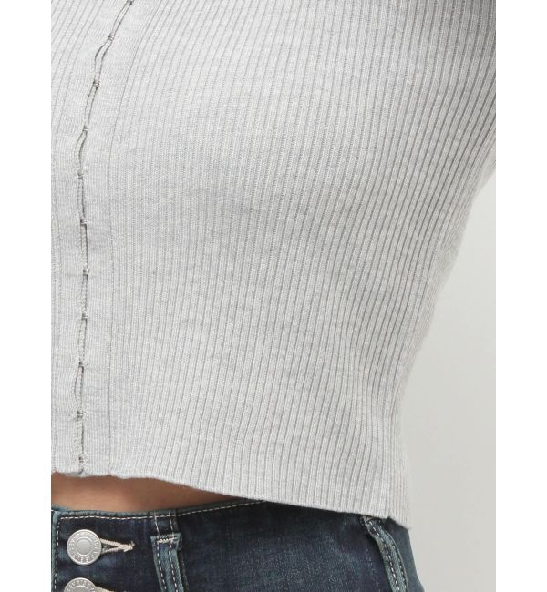 EVRIS「フロントホックレースドッキングニットトップス」|ニット・セーター|