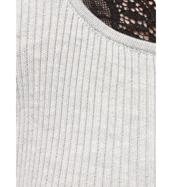 EVRIS「フロントホックレースドッキングニットトップス」|ニット・セーター|