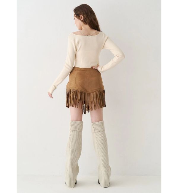 EVRIS「ラインストーンロゴニットトップス」|ニット・セーター|