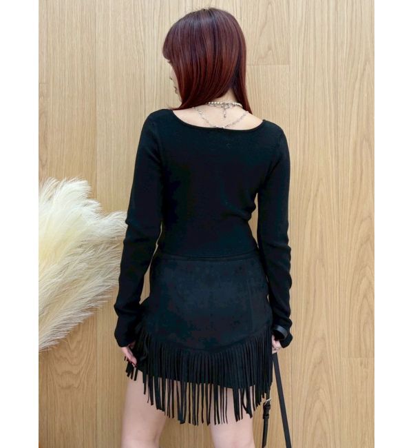 EVRIS「ラインストーンロゴニットトップス」|ニット・セーター|