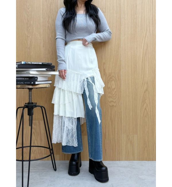 EVRIS「ラインストーンロゴニットトップス」|ニット・セーター|