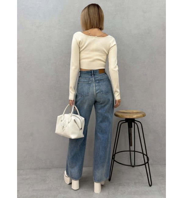 EVRIS「ラインストーンロゴニットトップス」|ニット・セーター|