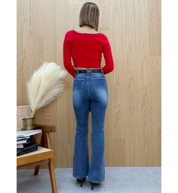 EVRIS「ラインストーンロゴニットトップス」|ニット・セーター|