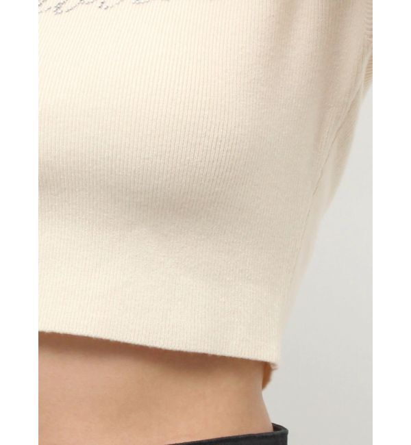 EVRIS「ラインストーンロゴニットトップス」|ニット・セーター|