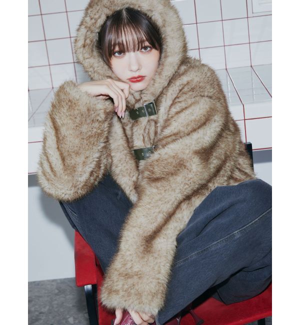 jouetieファージャケット ベルトフードファージャケット（jouetie）｜ルミネのファッション通販