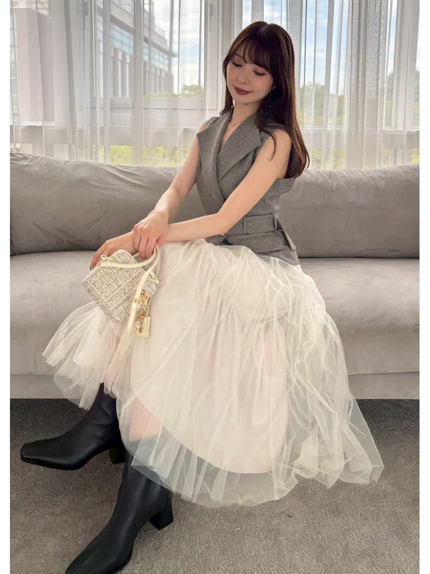 FRAY I.D フレイアイディー ジレチュールスカート　新品未使用セットアップ 00サイズ】ジレチュールスカートセットアップ（FRAY I.D）｜ルミネの