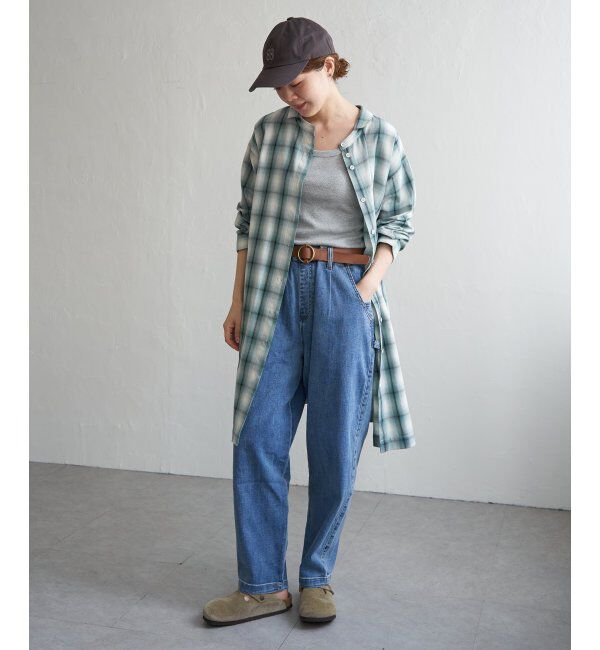 Lbc with Life「シャンブレーチェック3WAYワンピース」|ワンピース|グリーン