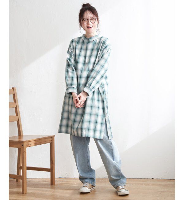 Lbc with Life「シャンブレーチェック3WAYワンピース」|ワンピース|