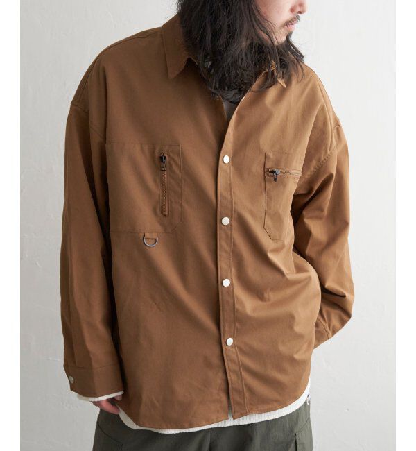 VENCE share style「ツイルオーバーサイズシャツ」|シャツ・ブラウス|ブラウン