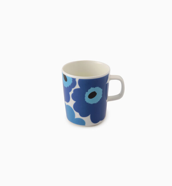 Marimekko「Unikko マグカップ 250ml」|グラス・マグカップ|ホワイト&times;ブルー