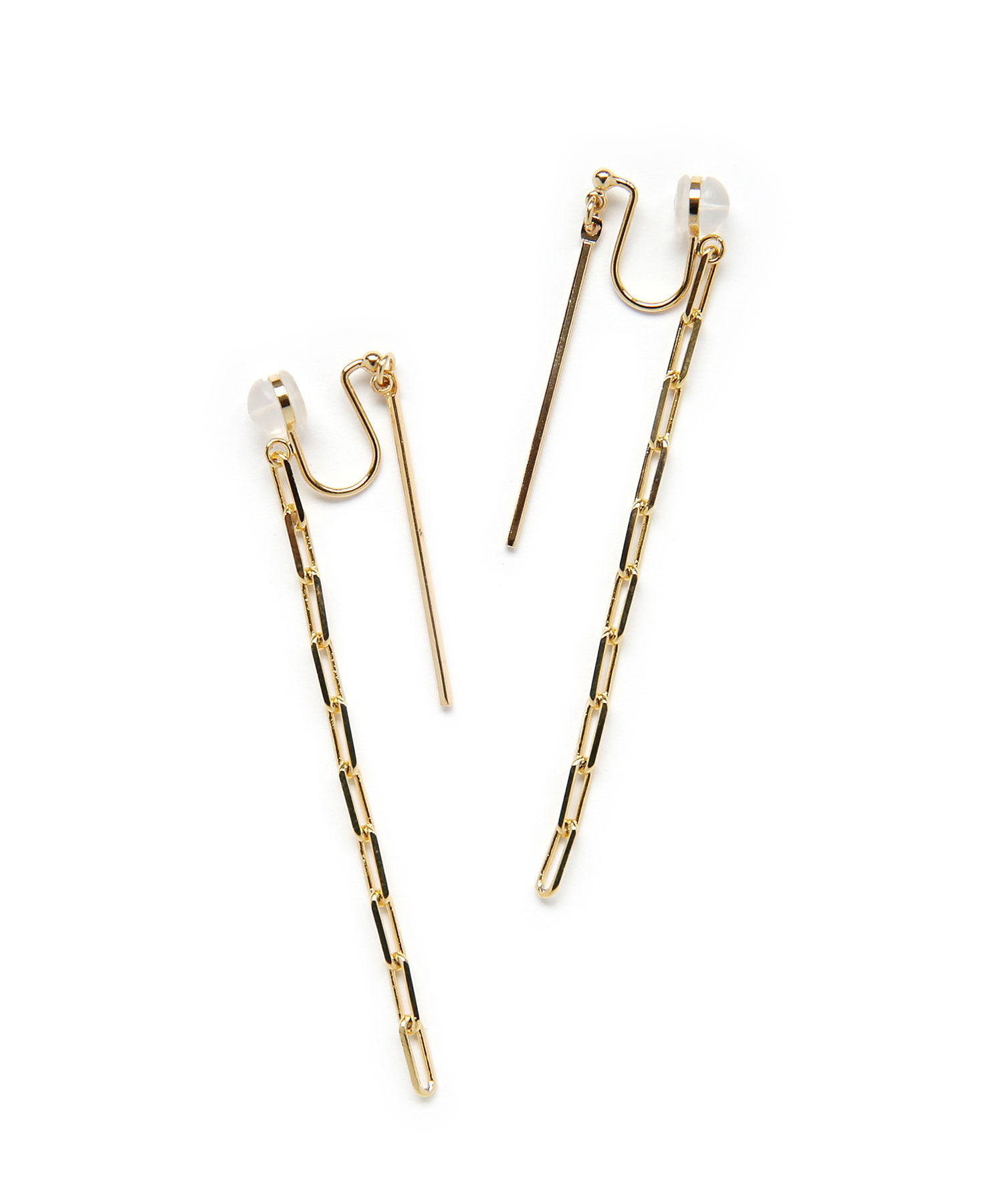colleca la「ノンホール・バーとロングチェーンのイヤリング」|イヤリング|