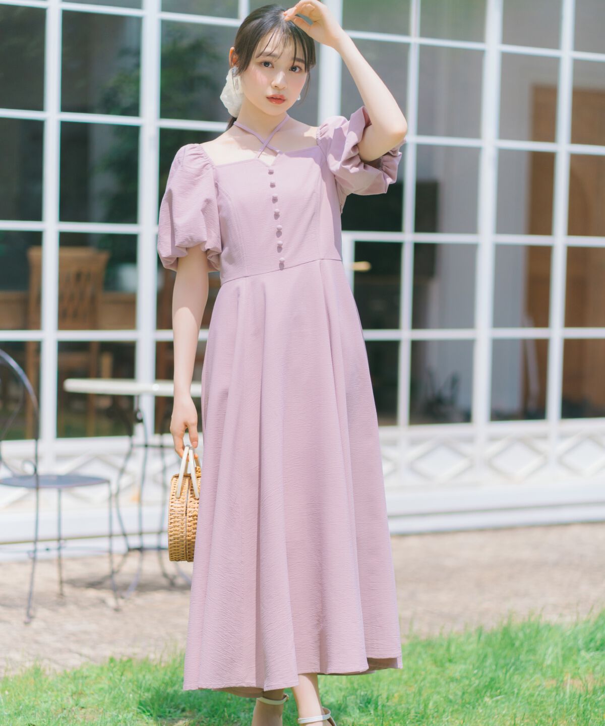 WILLSELECTION「クロスネックバルーンスリーブワンピース」|ワンピース|