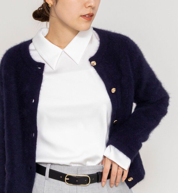 NOLLEY’S/ウォッシャブルNEWオトナサテン襟付きブラウス