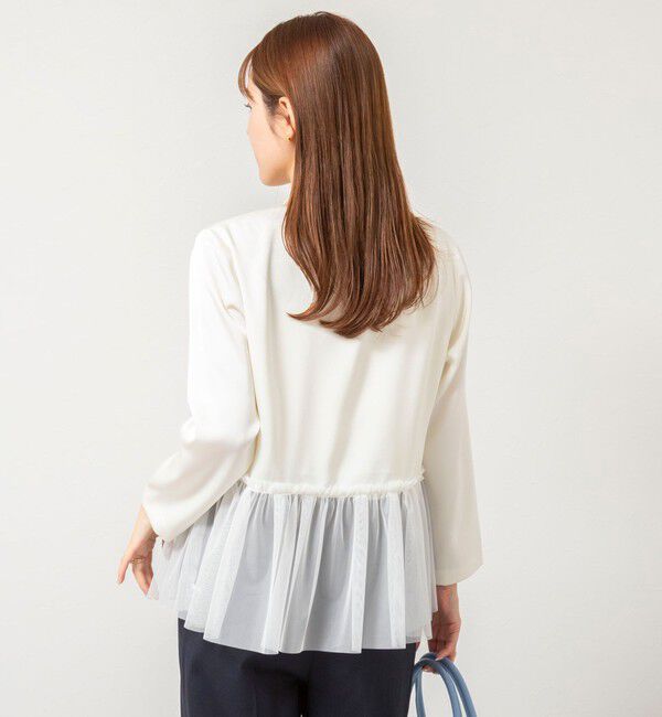 NOLLEY’S/ウォッシャブルオトナサテンペプラムブラウス