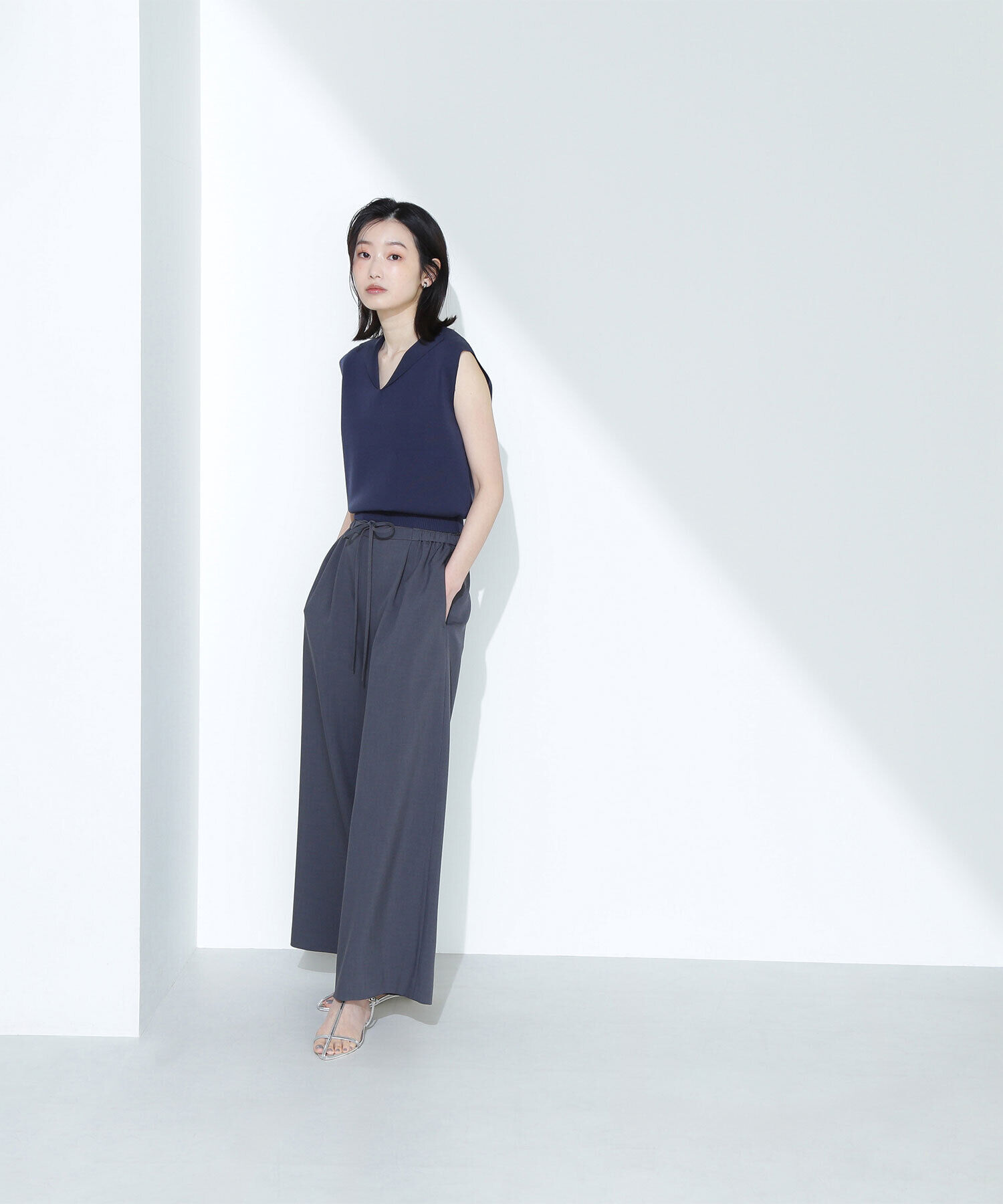 リネンライクリボンイージーワイドパンツ｜ルミネのファッション通販