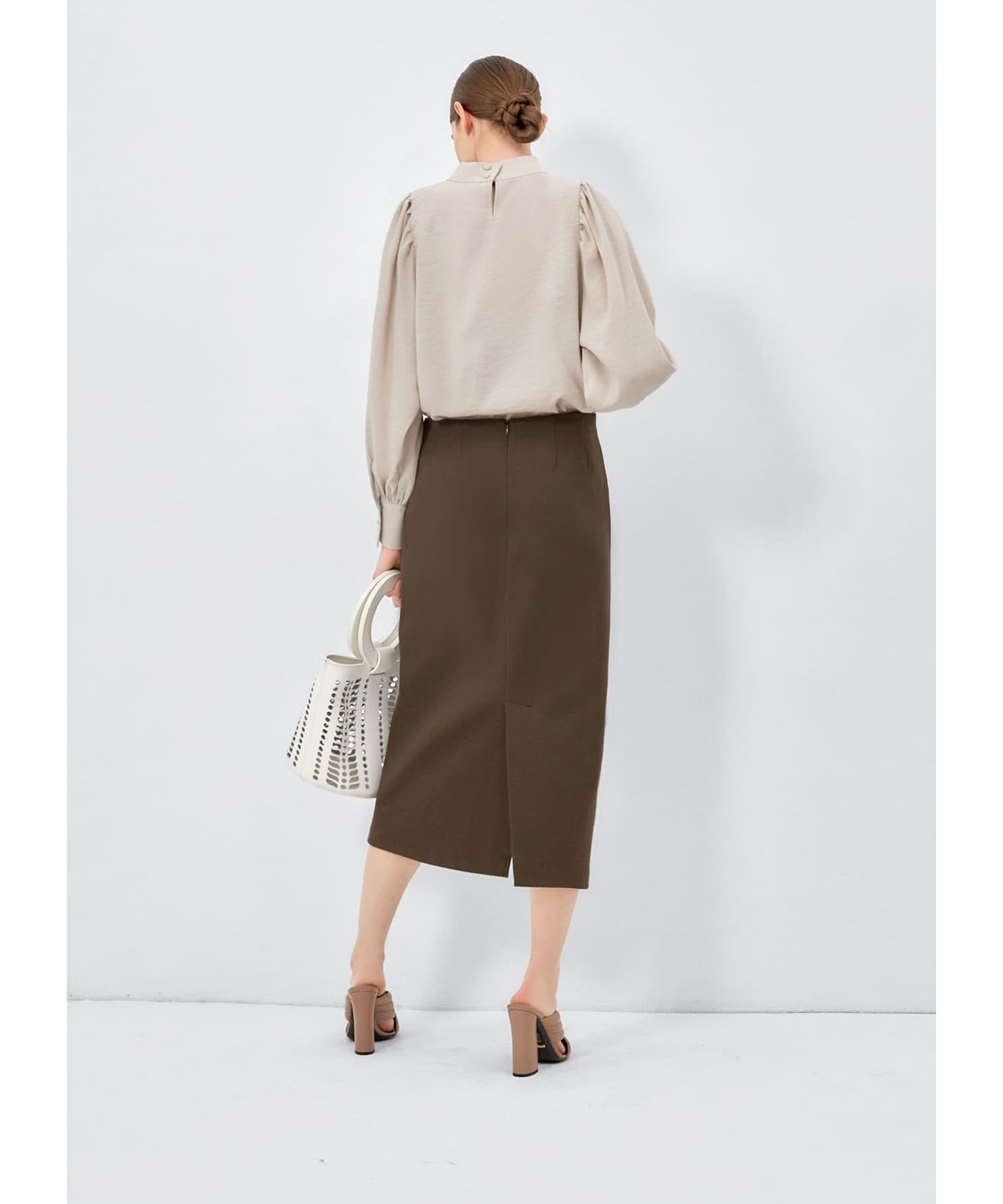 STYLE DELI「スタンドネック袖ギャザーブラウス」|シャツ・ブラウス|