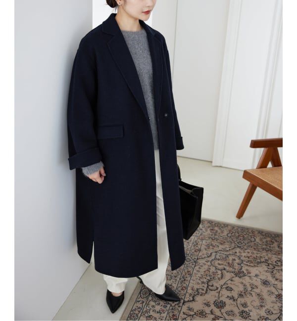 WEB限定/追加2》souple woolダブルフェイスチェスターコート（SLOBE