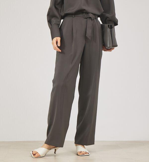 セットアップ対応】ダルサテンワイドパンツ（qualite）｜ルミネの