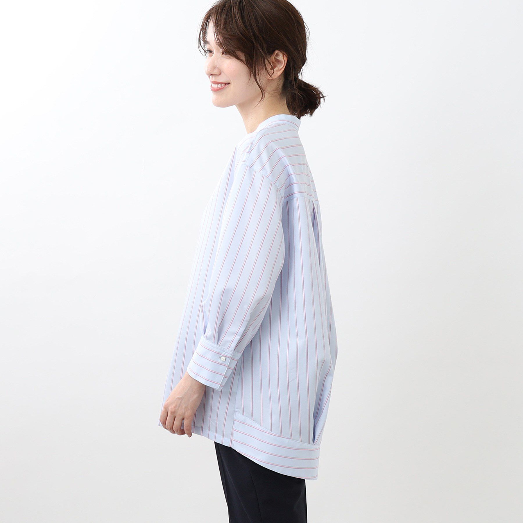 リフレクト（Reflect）/【夏SALE／接触冷感／洗える】ストライプコクーンシルエットシャツ 夏SALE／接触冷感／洗える】ストライプコクーンシルエットシャツ