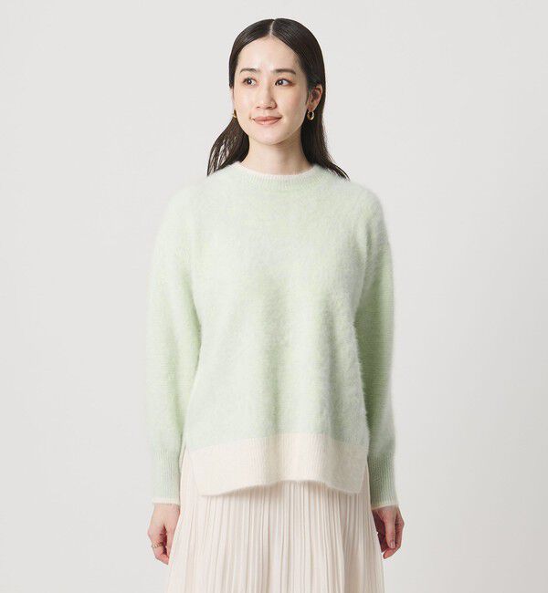 UNITED ARROWS「フォックスカシミヤ バイカラー クルーネックニット」|ニット・セーター|