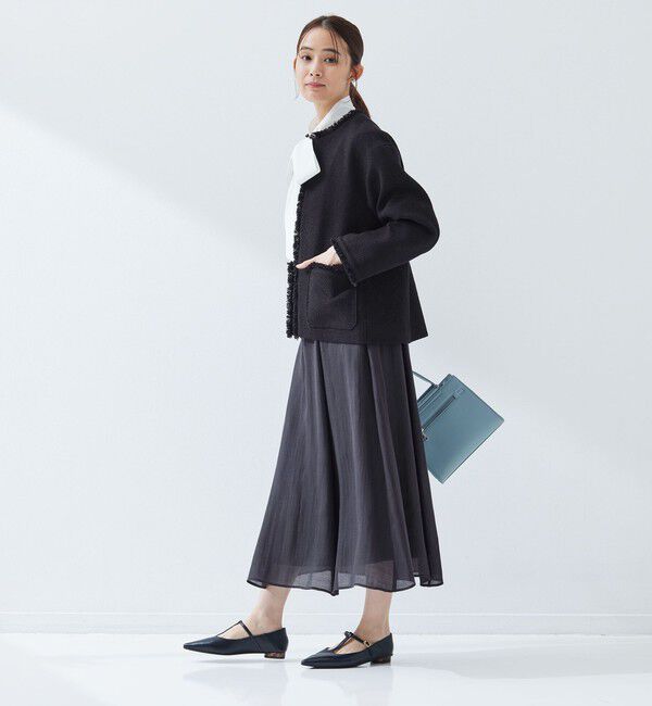 UNITED ARROWS green label relaxing「［size SHORTあり］ミックス ツイードライク ポケット ノーカラー ジャケット」|ノーカラージャケット|