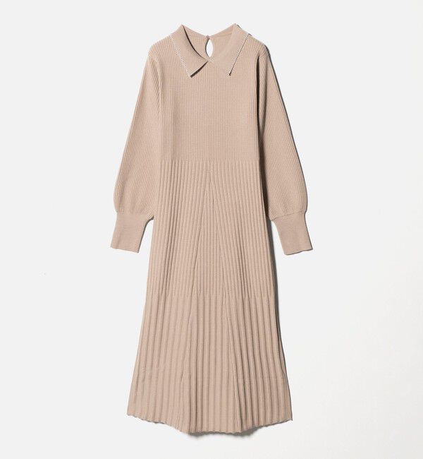 フィット＆フレア 襟付き ニット ワンピース（UNITED ARROWS green