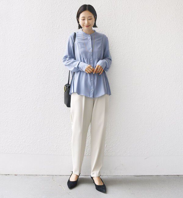 SHIPS for women「《一部追加予約》【WEB限定】〈手洗い可能〉ストレッチ ジョーゼット プリーツ ブラウス」|シャツ・ブラウス|