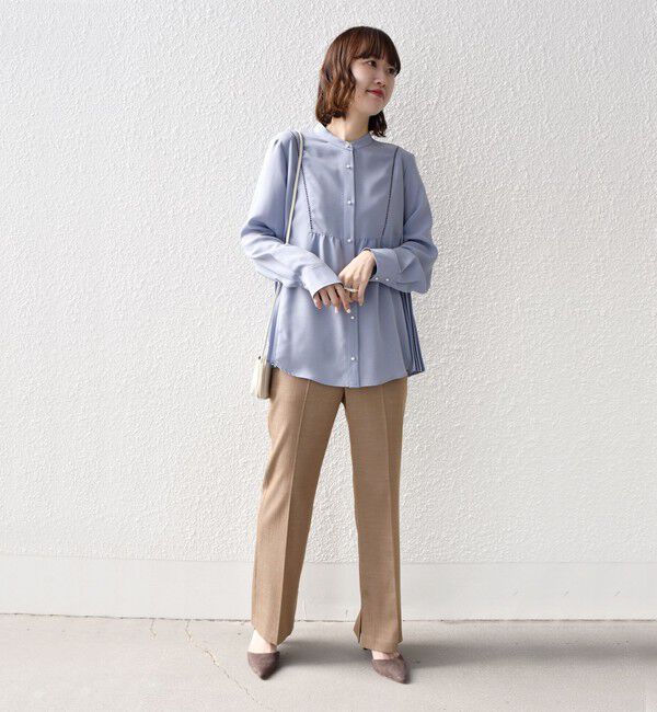 SHIPS for women「《一部追加予約》【WEB限定】〈手洗い可能〉ストレッチ ジョーゼット プリーツ ブラウス」|シャツ・ブラウス|