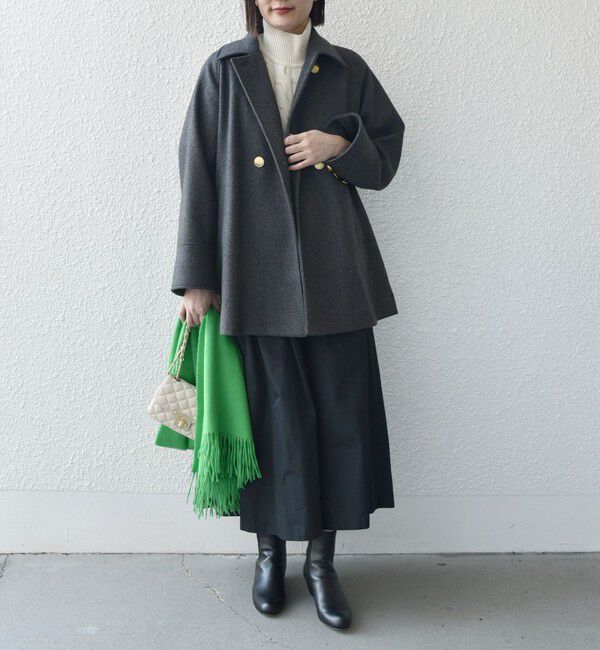 WEB限定】〈手洗い可能〉ウール ライク ジャージー メルトン 2WAY P