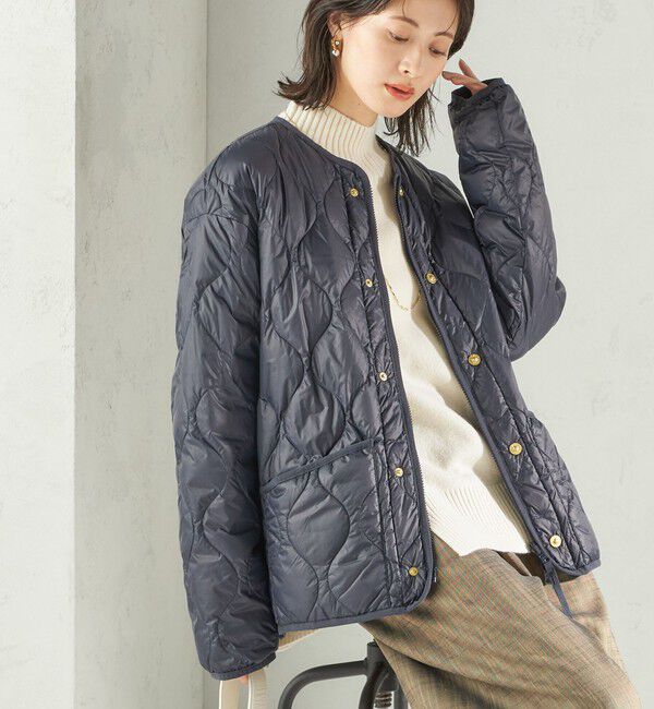 SHIPS for women「《一部追加予約》【SHIPS別注】TAION:〈手洗い可能〉リブ マルチ WAY ダウン ジャケット」|ダウン|ネイビー