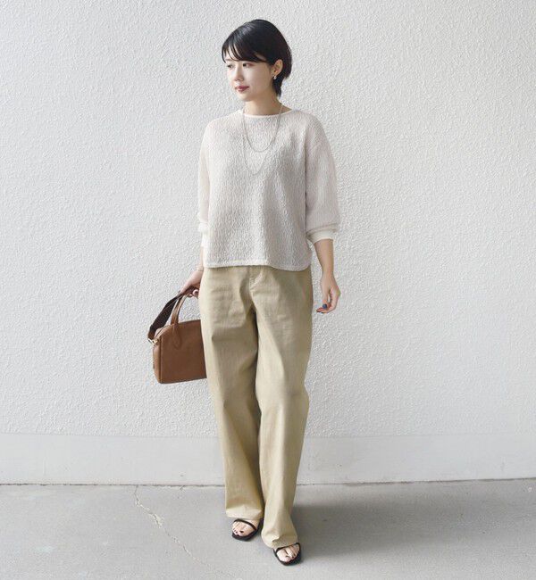 SHIPS for women「《予約》〈手洗い可能〉ランダム ブルーゼ 袖 タック プルオーバー」|Tシャツ・カットソー|