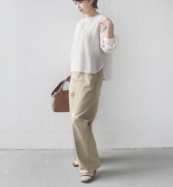 SHIPS for women「《予約》〈手洗い可能〉ランダム ブルーゼ 袖 タック プルオーバー」|Tシャツ・カットソー|