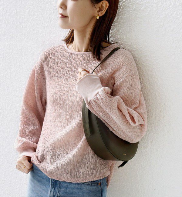 SHIPS for women「《予約》〈手洗い可能〉ランダム ブルーゼ 袖 タック プルオーバー」|Tシャツ・カットソー|ピンク