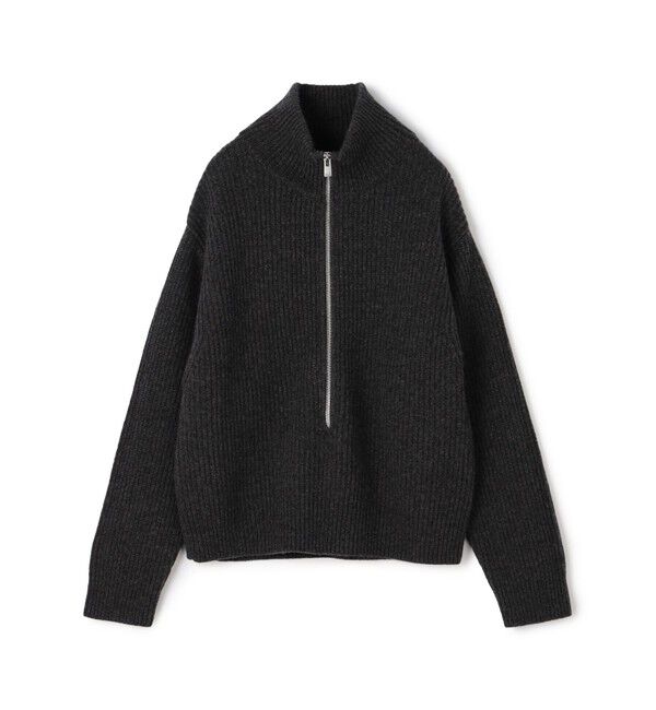 GALERIE VIE「ファインウーレン ジップ プルオーバー」|ニット・セーター|17 チャコールグレー