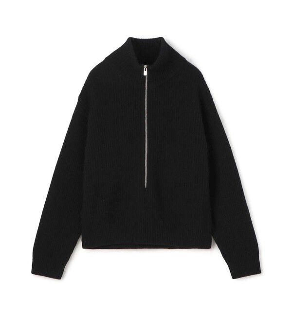 GALERIE VIE「ファインウーレン ジップ プルオーバー」|ニット・セーター|19 ブラック