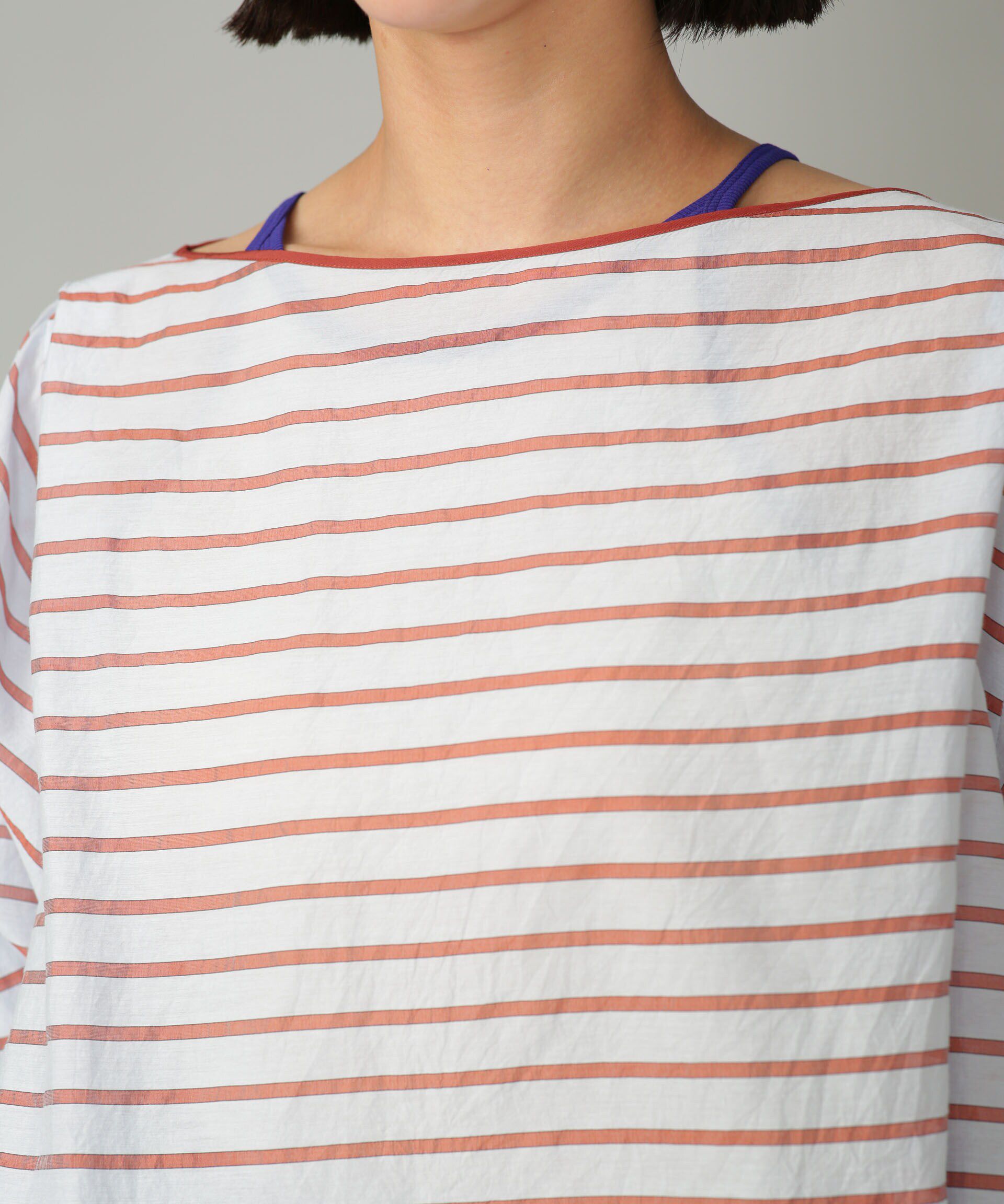 nano･universe「シアーボーダーブラウス」|シャツ・ブラウス|