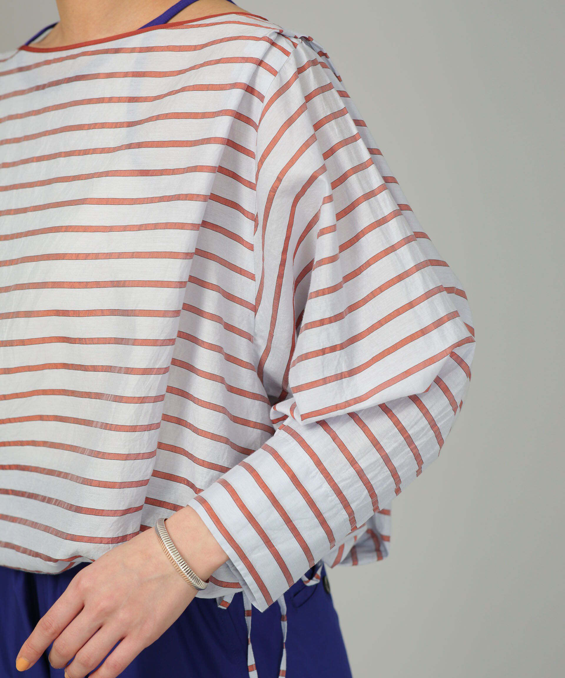 nano･universe「シアーボーダーブラウス」|シャツ・ブラウス|